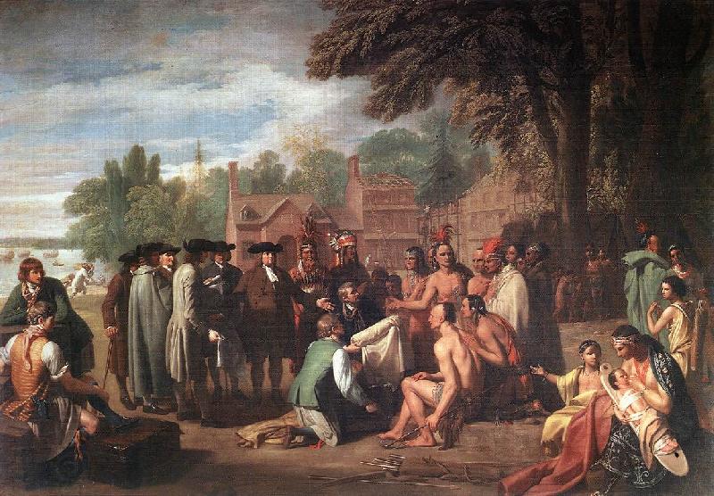 WEST, Benjamin The Treaty of Penn with the Indians. China oil painting art